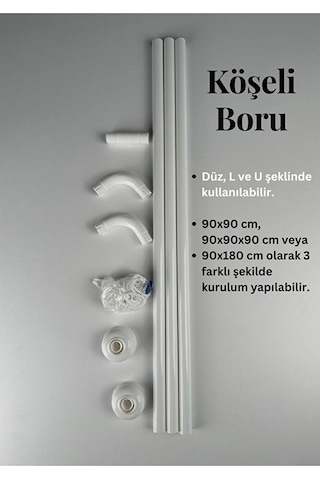 Köşeli Banyo Borusu L Duş Borusu Çok Renkli