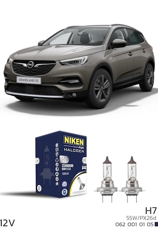 Opel Grandland X 2017-2023 Kısa Far Ampulü H7 Halojen Ampul 12v 55w 2 Adet 3200k Güçlü Net Işık