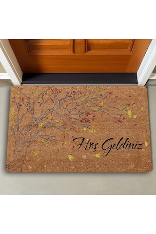 Valerine Life Yaprak Dökümü Ağaç Temalı Hoş Geldiniz Kapı Önü Paspası 45x70cm