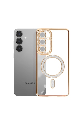Samsung Uyumlu Galaxy S26 Plus Joke Simli Magneticsafe Kılıf - Gold