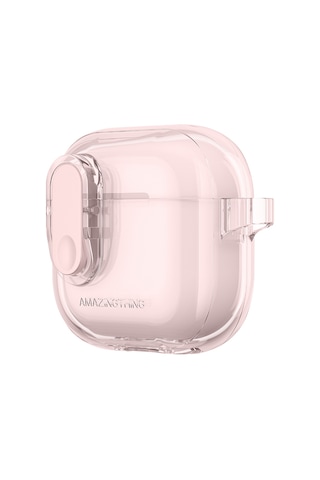 Airpods 4 Kılıf Amazingthing Magnetik Kilit Tasarımlı Minimal Serisi Kılıf Pembe