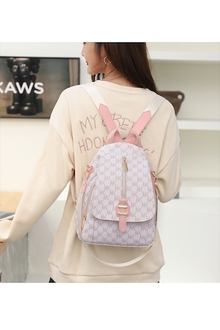 Kadınlar İçin Şık Retro Sırt Çantası-pembe Pembe