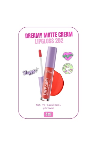 Callista Dreamy Matte Cream Lipgloss Mat Görünümlü Dudak Parlatıcısı - 202 Sun - Turuncu