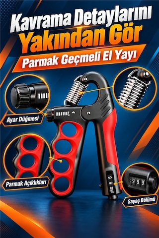 Mucit Home Parmak Geçmeli Profesyonel El Bilek Ve Kol Güçlendirici 5-100kg Ayarlanabilir El Yayı siyah