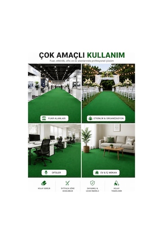 Beylini Yeşil Halıfleks Zemin Yer Kaplama 3 Mm Kalınlığında Rip Halı Duvardan Duvara Halıflex Organizasyon Davet