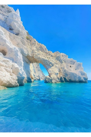 Doğal Kayalık Kemer Turkuaz Deniz Manzaralı Dekoratif Kanvas Tablo