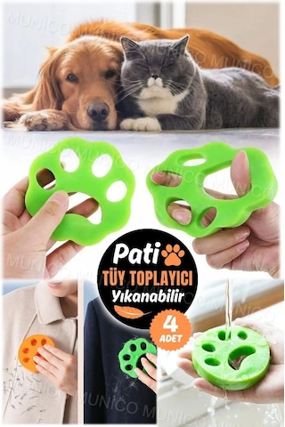 Pribor Kedi Köpek Tüyleri İçin Çamaşır Makinesi Tüy Temizle Yeniden Kullanılabilir 4 Adet