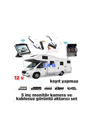 5 '' Monitör+bus Kamera +wifi Görüntü Aktarıcı Seti 12 V Kayıtsız