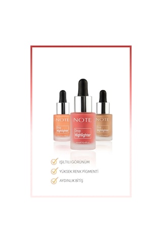 Note Cosmetique Drop Highlighter Işıltılı Likit Aydınlatıcı - 01 Pearl Rose