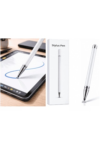 İphone 16 Uyumlu Dokunmatik Stylus Kalem Disk Uçlu Hassas Beyaz Tablet Telefon Çizim Kalemi