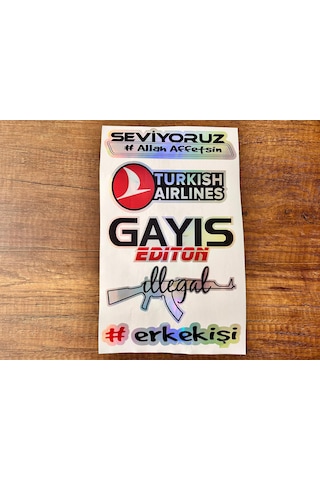 Araç Arka Cam Yazısı Hologramlı Yan Kapı, Yan Cam Stickerı Seviyoruz