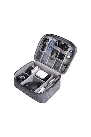 Willowhaven 24.5x18.5x10cm Büyük Boy Dijital Çantası Rh917 Polyester Bölmeli Serbest Ayarlanabilir Seyahat Ev İçin Gri Renk