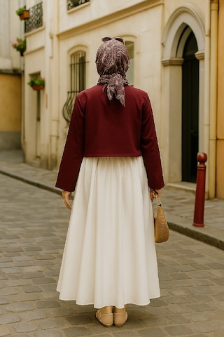 Angbutik Kadın Bordo Kısa Kimono Ceket Zarif Ve Şık Kombin Parçası
