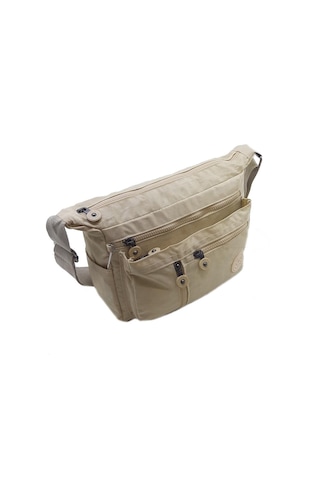 Klinkır Kadın Postacı Çanta Çok Cepli Çapraz Askılı Krem