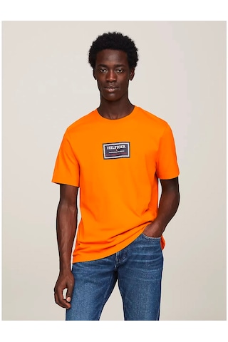 Tommy Hilfiger Erkek Sıfır Yaka T-shirt Turuncu