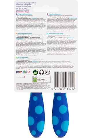 Munchkin Eğitici Ergonomik Çatal ve Kaşık Seti Mavi 2'li Mavi