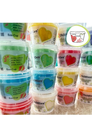 Doğal Oyun Hamuru - Eco Cup- 3'lü Ana Renkler Mavi - Kırmızı - Sarı 3x125gr
