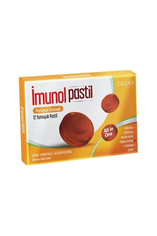 Orzax İmunol Portakal Aromalı Pastil 2 x 12 Pastil