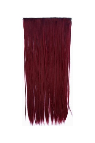 Caş Dekorasyon Isıya Dayanıklı Yarımay Çıt Çıt Saç - 39 - Şarap Kızıl - Düz - 60 Cm - 110 Gr