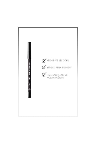 Note Cosmetics Silk Tattoo Liner Suya Dayanıklı İpeksi Jel Göz Kalemi - 01 Midnight - Siyah (Mat)