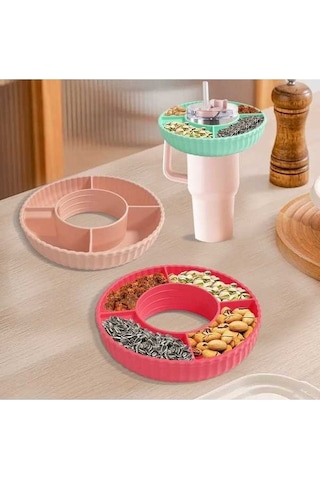 Dancemonkey Cbtx Stanley Quencher 40oz Saplı Aperatif Tepsisi, Silikon, Yeniden Kullanılabilir, Beyaz Beyaz