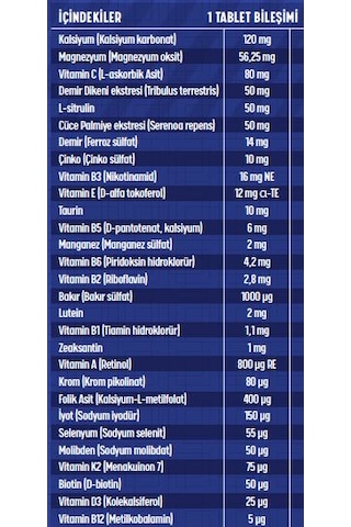 Senkavit Men's Multivitamin Ve Multimineral Complex 180 Tablet