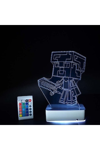 Özel Tasarım Minecraft 3D Led Lamba
