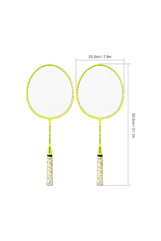 Geeksen Çocuk Badminton Raketi Seti Yeşil - Demir Alaşımlı, Nylon Uçlu 2 Raket 2 Top Ve Çanta İçerir