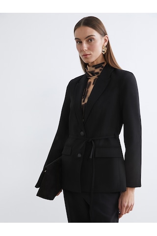 Lcw Everyday Siyah Beli Kuşaklı Kadın Blazer Ceket