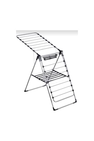 Pratiksan Home Metal Gri Sepetli Kurutmalık Çamaşır Askılığı Metal Gri
