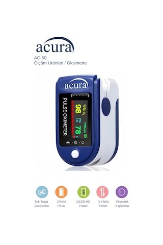 Acura Ac-60 Oksimetre Oled Ekranlı Nabız Ve Oksijen Ölçer