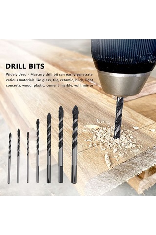 Sointeresting Adet Tungsten Karbür Uçlu Duvar Matkabı Seti Porselen Seramik Karo Beton Tuğla 3, 4, 5, 6, 8, 10, 12mm