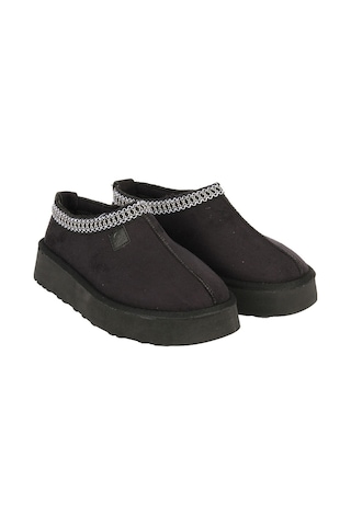 Benetton İçi Tüylü Yarım Ayakkabı Terlik Siyah