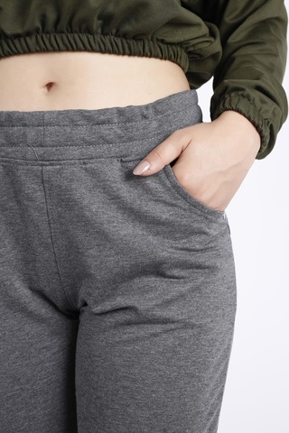 Kadın Gri Ön Arka Cep Gizli İpli Lastikli Rahat Pantolon Eşofman Altı 21kesapant 001