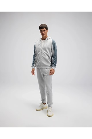 Ellesse Em560 Erkek Gri Fermuarlı Kapüşonlu Siyah Sweat Gri