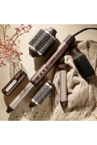 Prodigy Dijital Air Styler, Çok Fonksiyonlu Hava Üflemeli Saç Şekillendirici Fırça Kahverengi