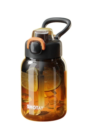 Tuomeng Büyük Kapasiteli Spor Su Bardağı Öğrenci Yeni Mezun Taşınabilir Pipetli Bardak Siyah 700ml