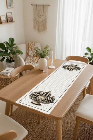 Vivanni Home Yıkanabilir Dikdörtgen Runner Günlük Kullanıma Uygun, Pratik Ve Uzun Ömürlü Siyah Beyaz