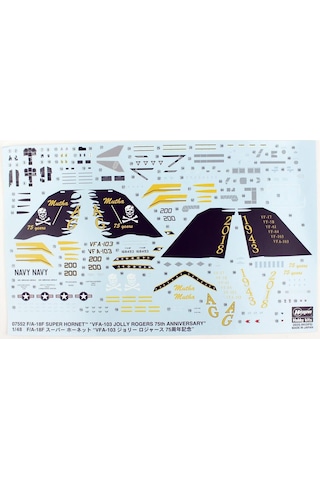 Hasegawa 7552 1/48 Ölçek, F/a-18f Super Hornet Vfa-103 Jolly Rogers 75th Anniversary,, Savaş Uçağı Plastik Model Kiti-59071