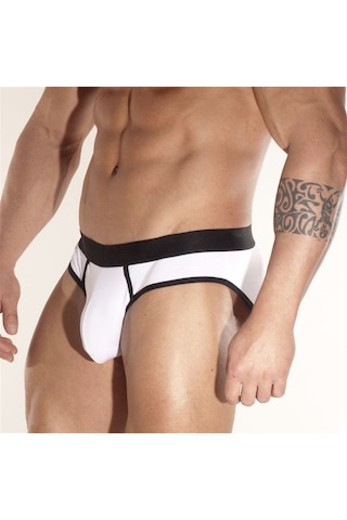 Don Moris Kontras Biyeli Erkek Slip (480015938) Beyaz - Siyah
