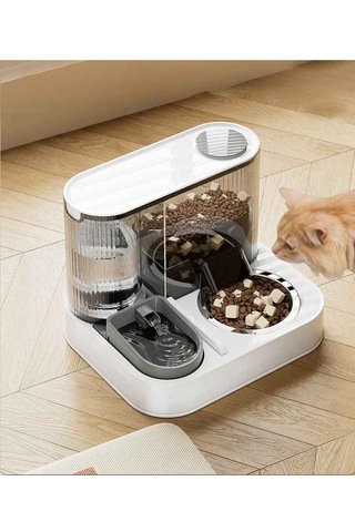 Techtic Otomatik Kedi Su Pınarı,kapasiteli Çelik Kedi Mama Kabı Su Çeşmesi Kedi Köpek Mama Su Kabı