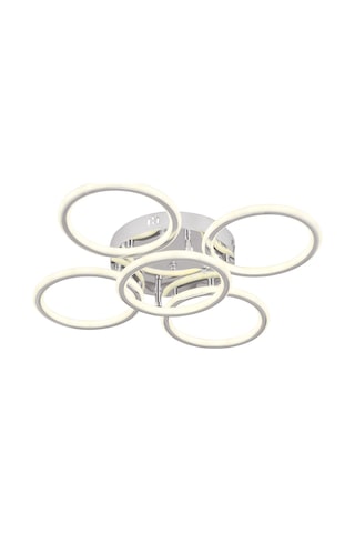 Eksen Krom 4+1 Kumandalı Ve Dimerli Beyaz, Sarı, Gün Işığı Ledli Plafonyer Avize Sb-ld-506 Krom