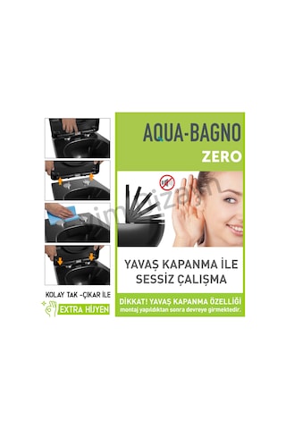 Aqua Bagno ZERO Yavaş Kapanan Klozet kapağı ,Mat Siyah,Duroplast