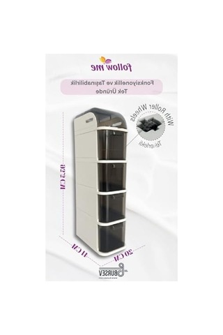 Slim Tekerlekli Dolap, Kullanışlı Ve Modern Tasarım Açık Meşe