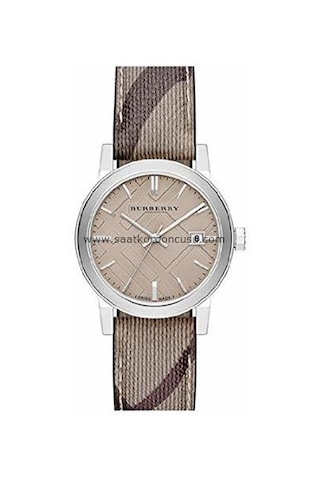 Burberry Bu9118 Modeli Kumaş Yüzeyli Saat Kordonu