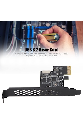 Pcı-e - Usb3.2 Gen1 Front Usb C Genişletme Kartı, 5 Gbit/s Tip E