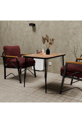 Mb Garden Furnıture Simetri Model, Balkon,mutfak, Bahçe, Cafe, Metal Koltuk Takımı, Bahçe Takımı , Çay Seti, 1+1+masa Bordo