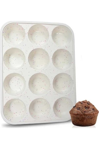Novahub Silikon Muffin Kalıbı, 7/12 Kupa, Yapışmaz, Dayanıklı, Renkli, Fırın, Mikrodalga Uygun, Ev Mutfakı İçin Çok Renkli