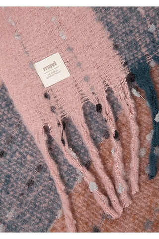 Mavi - Püsküllü Pembe Atkı 1910697-17865 Pembe