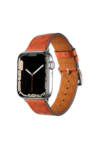 Watch 42mm Uyumlu Krd-76 Pu Deri Kordon Strap Kayış Mkst- Mavi